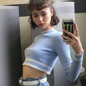 H&M Pastel Long Sleeve Crop Top!